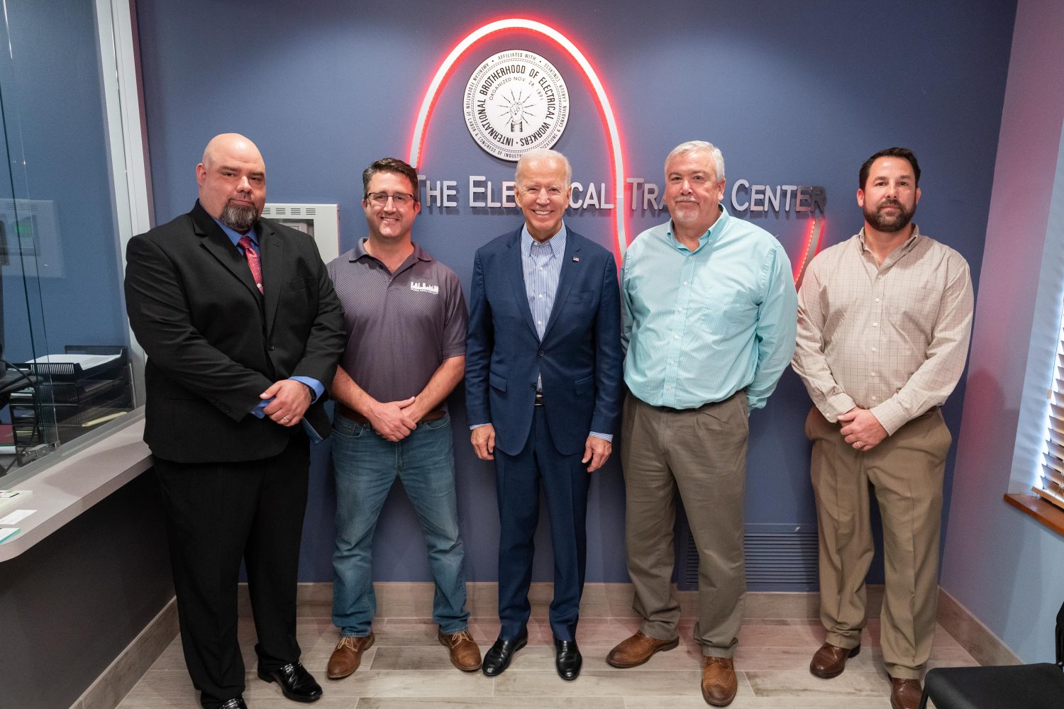 Democratic Presidential Primary Candidate Joe Biden Tours Electrical Trades Center